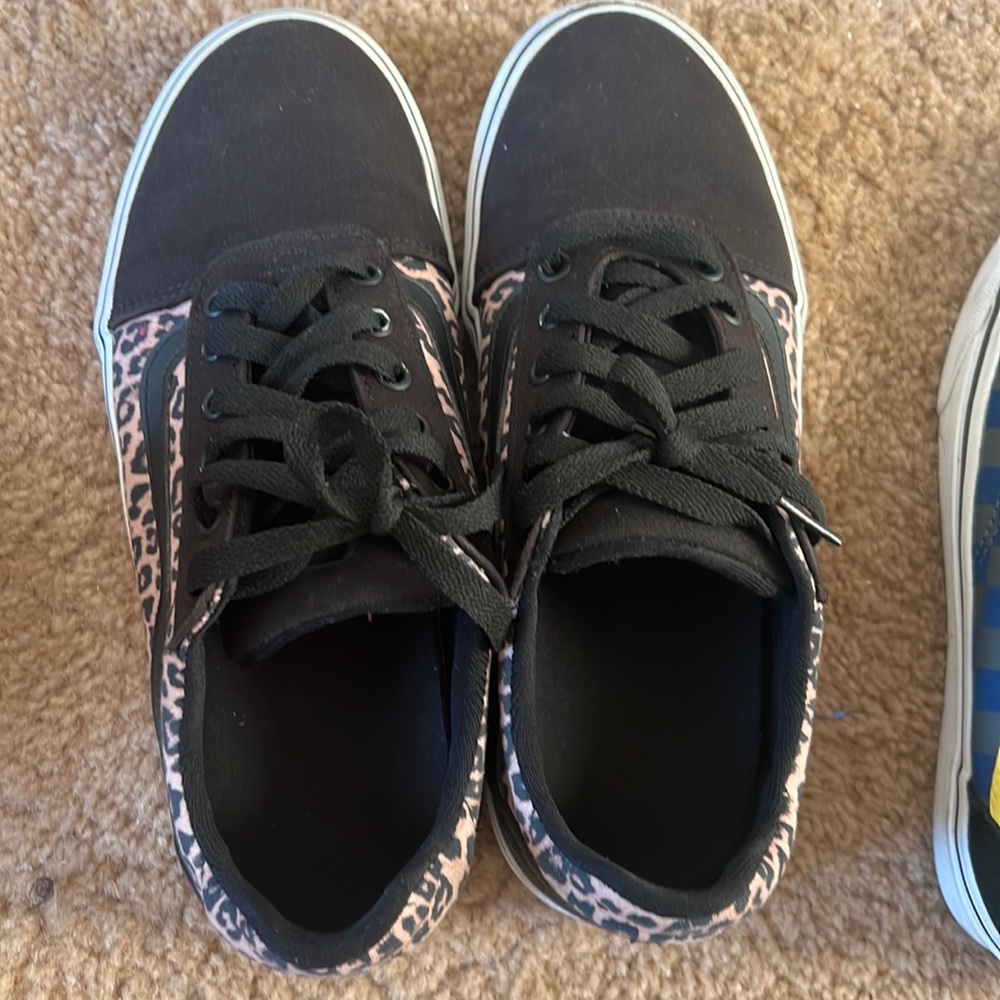 Vans with cheetah print. Ladies Size 9